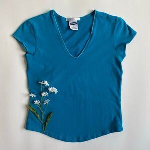 Vintage Y2K stretchy blue top